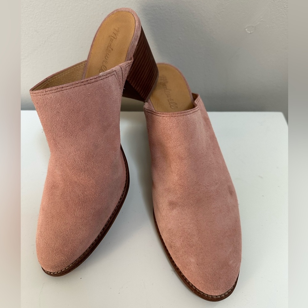 Madewell Blush Suede Mules